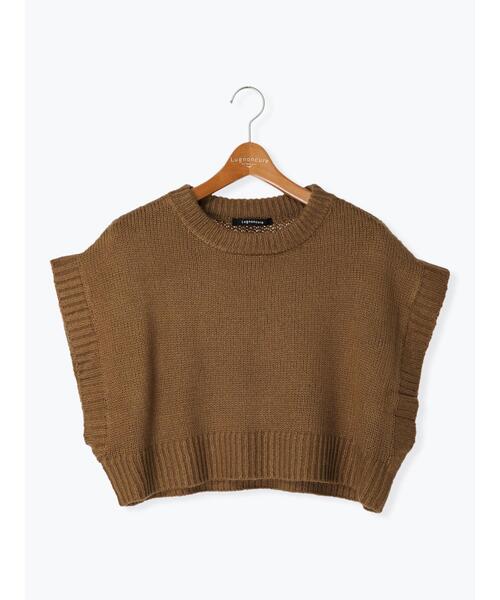 Lugnoncure（ルノンキュール）の「後ろ畦編み短丈ベスト（ベスト・レディース・オフホワイト/ネイビー/ブラウン・F）」の16枚目の写真