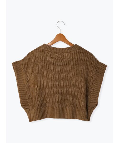 Lugnoncure（ルノンキュール）の「後ろ畦編み短丈ベスト（ベスト・レディース・オフホワイト/ネイビー/ブラウン・F）」の17枚目の写真