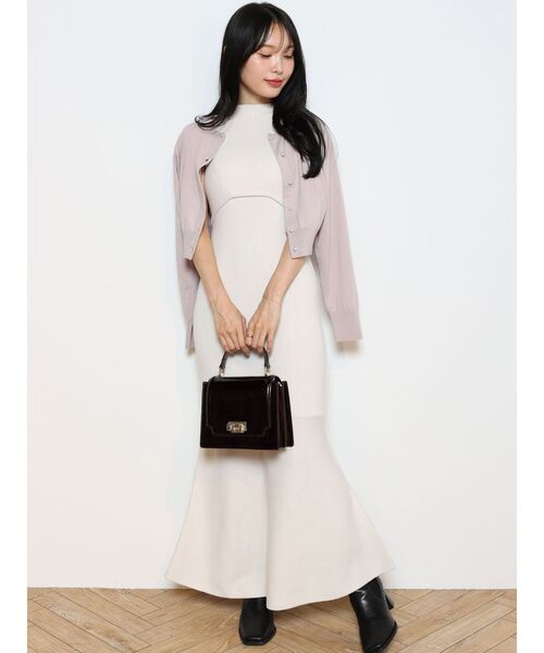 MERCURYDUO（マーキュリーデュオ）の「ビジューボタンニットカーディガン（カーディガン/ボレロ・レディース・ベージュ/ブラック/ネイビー/ピンク/ラベンダー/ライトブルー/オフホワイト・FREE）」の17枚目の写真