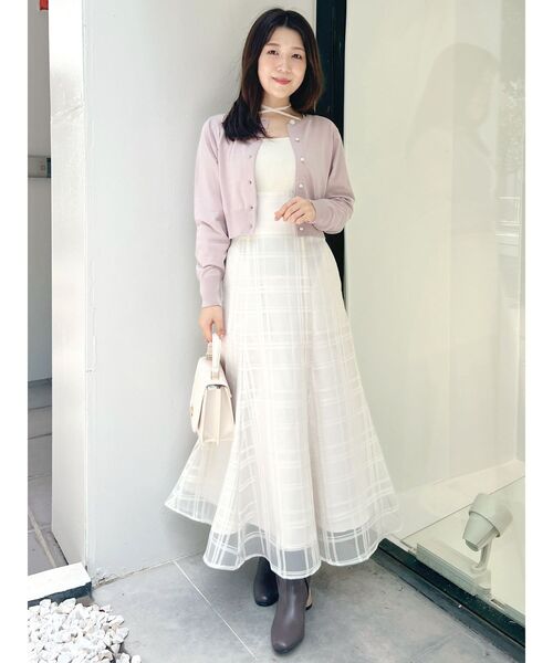 MERCURYDUO（マーキュリーデュオ）の「ビジューボタンニットカーディガン（カーディガン/ボレロ・レディース・ベージュ/ブラック/ネイビー/ピンク/ラベンダー/ライトブルー/オフホワイト・FREE）」の20枚目の写真