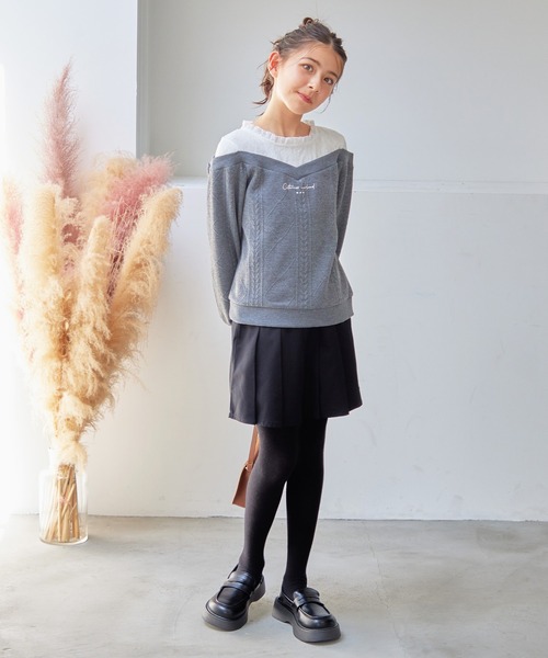 Amourire girl(アムリールガール)の「プリーツスカパン(130cm~150cm)(その他パンツ・キッズ・ブラック/グレー/ベージュ/ピンク・140cm/150cm/130cm)」の7枚目の写真