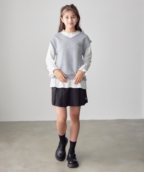 Amourire girl(アムリールガール)の「プリーツスカパン(130cm~150cm)(その他パンツ・キッズ・ブラック/グレー/ベージュ/ピンク・140cm/150cm/130cm)」の16枚目の写真