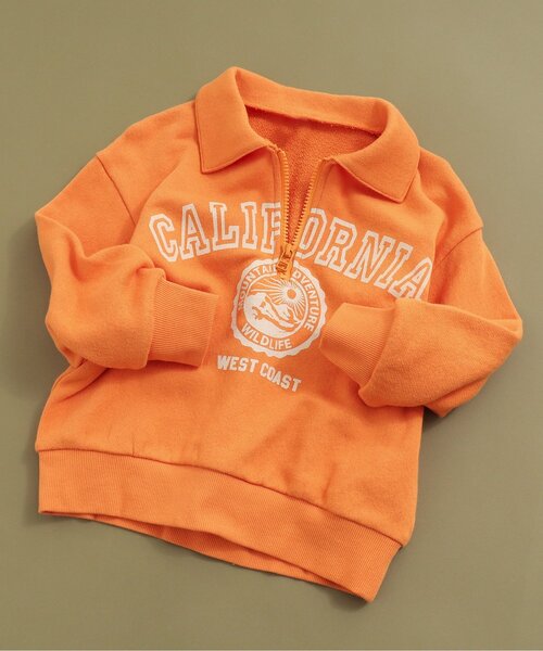 BREEZE（ブリーズ）の「【WEB限定】ハーフジップトレーナー（スウェット・キッズ・オレンジ/ターコイズブルー/ピンク/パープル・120/130/140/100/150/110/90）」の4枚目の写真