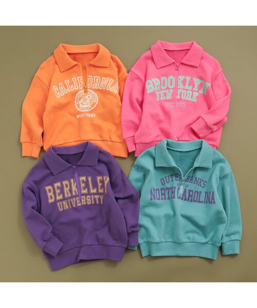 BREEZE（ブリーズ）の「【WEB限定】ハーフジップトレーナー（スウェット・キッズ・オレンジ/ターコイズブルー/ピンク/パープル・120/130/140/100/150/110/90）」の5枚目の写真