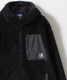 Champion（チャンピオン）の「Champion/チャンピオン BOA FLEECE ZIP HOODED JACKET/オーバーサイズ ボアフリース ロゴ ワンポイント刺繍 ジップジャケット/フルジップパーカー（ブルゾン）」