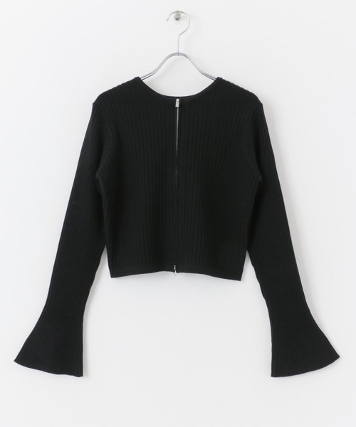 SENSE OF PLACE by URBAN RESEARCH（センスオブプレイスバイアーバンリサーチ）の「フレアスリーブジップセーター（ニット/セーター・レディース・オレンジ/ブラック系その他/アイボリー/ブラック・ONE）」の22枚目の写真