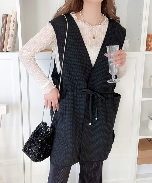 黒のベストコート ベスト 黒 ユニフォーム ジレ メンズ フォーマル カフェ