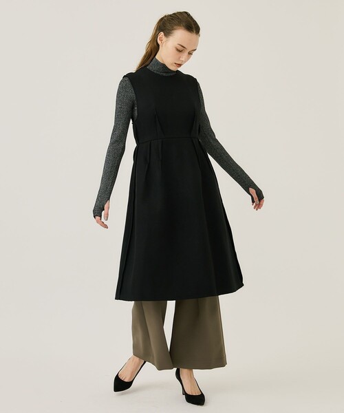 BELPER（ベルパー）の「【BELPER/ベルパー】MELTON DRESS/メルトンドレス（ワンピース・レディース・ブラック・FREE）」の3枚目の写真