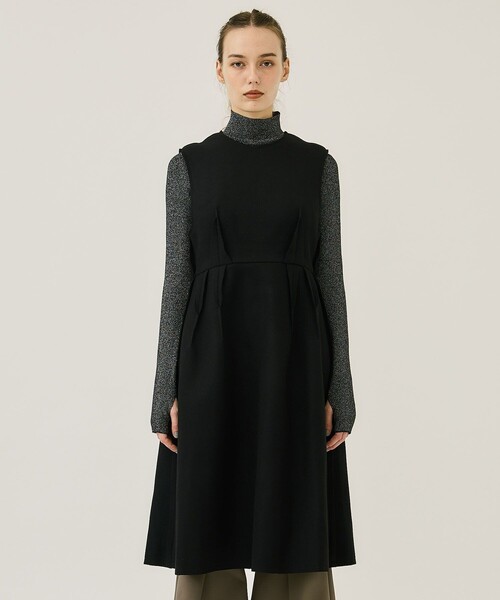 BELPER（ベルパー）の「【BELPER/ベルパー】MELTON DRESS/メルトンドレス（ワンピース・レディース・ブラック・FREE）」の4枚目の写真