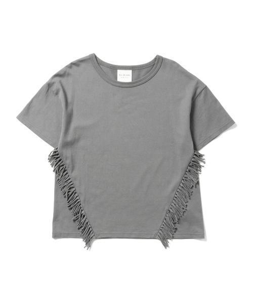 Ray BEAMS（レイビームス）の「Ray BEAMS / サイド フリンジ Tシャツ（Tシャツ/カットソー・レディース・オフホワイト/グレー/ブラック・ONE SIZE）」の4枚目の写真