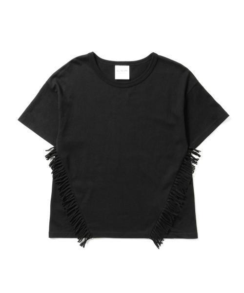 Ray BEAMS（レイビームス）の「Ray BEAMS / サイド フリンジ Tシャツ（Tシャツ/カットソー・レディース・オフホワイト/グレー/ブラック・ONE SIZE）」の5枚目の写真