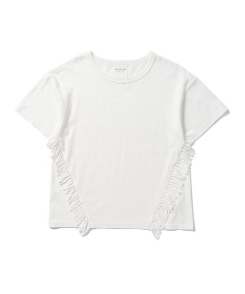 Ray BEAMS（レイビームス）の「Ray BEAMS / サイド フリンジ Tシャツ（Tシャツ/カットソー・レディース・オフホワイト/グレー/ブラック・ONE SIZE）」の6枚目の写真