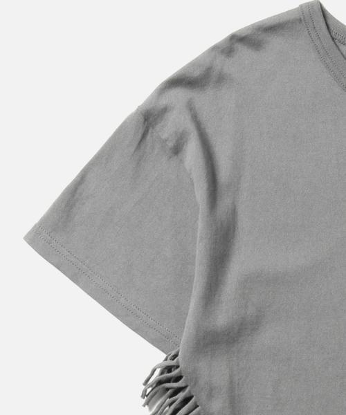Ray BEAMS（レイビームス）の「Ray BEAMS / サイド フリンジ Tシャツ（Tシャツ/カットソー・レディース・オフホワイト/グレー/ブラック・ONE SIZE）」の15枚目の写真