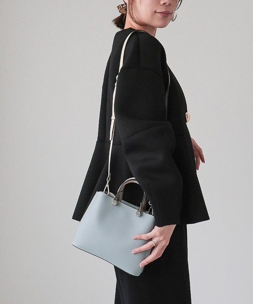 MIAN （ミアン）の「CLIVIA / ミニハンドバッグ（ハンドバッグ・レディース・グレー/アイボリー/ブラック/ライトイエロー/サックスブルー/ミント/モカ・FREE）」の6枚目の写真