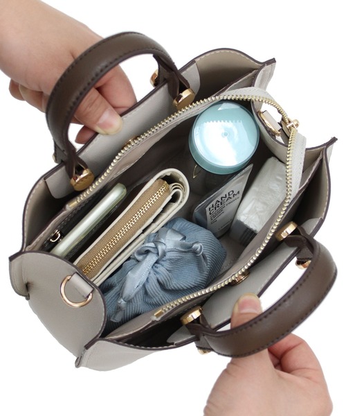 MIAN （ミアン）の「CLIVIA / ミニハンドバッグ（ハンドバッグ・レディース・グレー/アイボリー/ブラック/ライトイエロー/サックスブルー/ミント/モカ・FREE）」の8枚目の写真