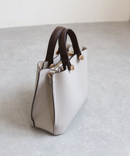 MIAN （ミアン）の「CLIVIA / ミニハンドバッグ（ハンドバッグ・レディース・グレー/アイボリー/ブラック/ライトイエロー/サックスブルー/ミント/モカ・FREE）」の21枚目の写真