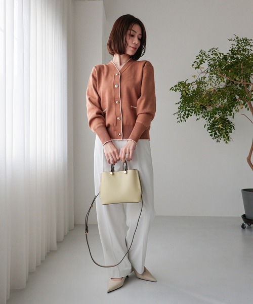 MIAN （ミアン）の「CLIVIA / ミニハンドバッグ（ハンドバッグ・レディース・グレー/アイボリー/ブラック/ライトイエロー/サックスブルー/ミント/モカ・FREE）」の18枚目の写真