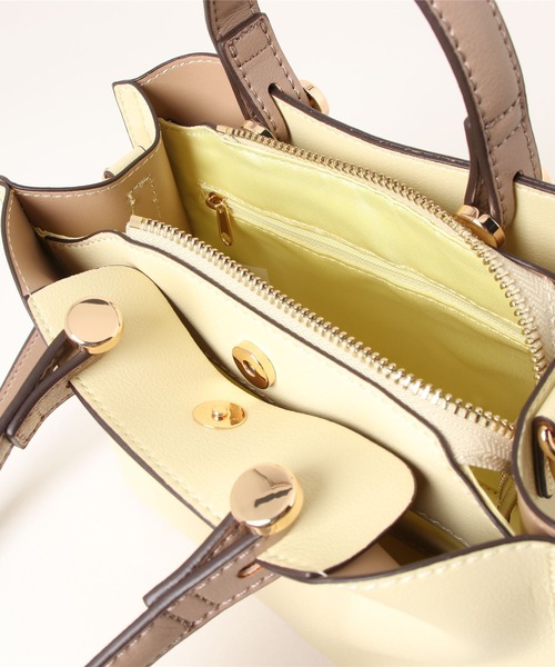 MIAN （ミアン）の「CLIVIA / ミニハンドバッグ（ハンドバッグ・レディース・グレー/アイボリー/ブラック/ライトイエロー/サックスブルー/ミント/モカ・FREE）」の15枚目の写真