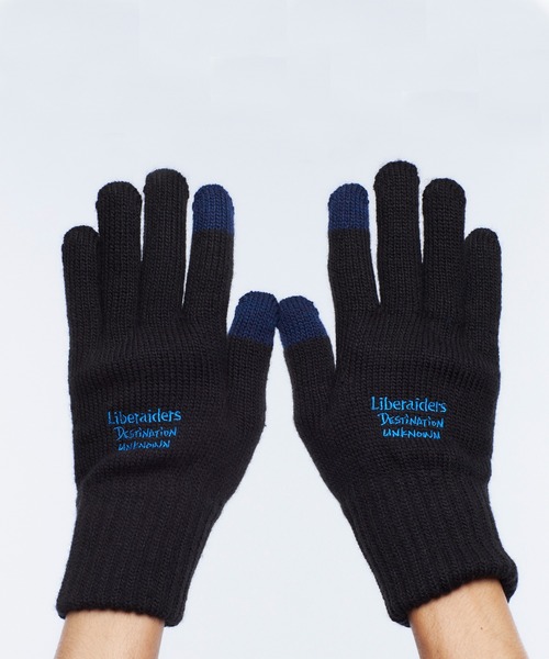 Liberaiders（リベレイダース）の「Liberaiders/リベレイダース LR E-TOUCH KNITTING GLOVE 手袋（手袋・メンズ・グレー/ブラック・ONE SIZE）」の2枚目の写真