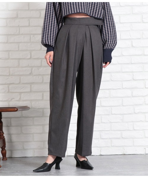 Settimissimo（セッティミッシモ）の「起毛ツイルベルクロタックパンツ（その他パンツ・レディース・ダークグレー/ブラウン・FREE）」の9枚目の写真