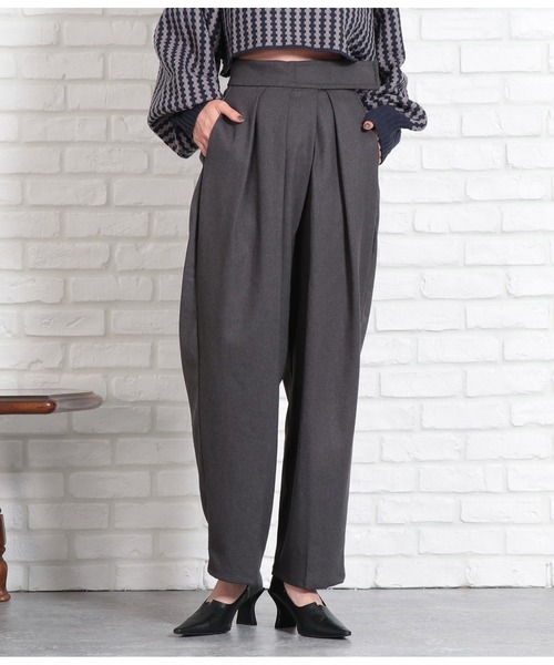 Settimissimo（セッティミッシモ）の「起毛ツイルベルクロタックパンツ（その他パンツ・レディース・ダークグレー/ブラウン・FREE）」の8枚目の写真