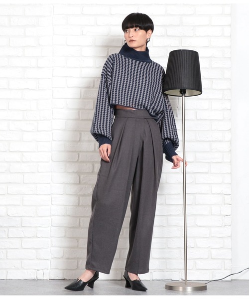 Settimissimo（セッティミッシモ）の「起毛ツイルベルクロタックパンツ（その他パンツ・レディース・ダークグレー/ブラウン・FREE）」の7枚目の写真