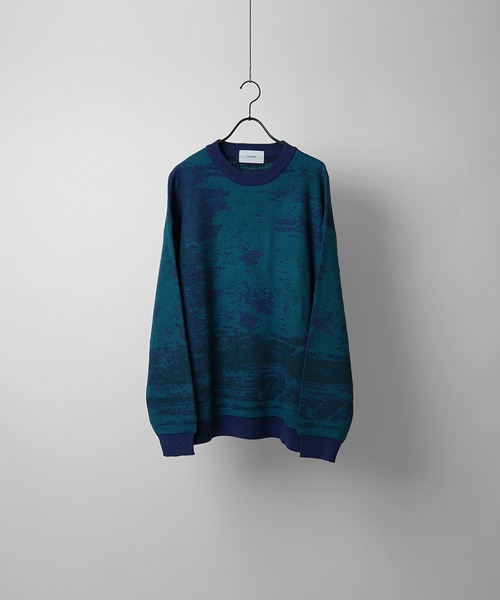 Confirm（コンファーム）の「ビッグシルエット ヘリンボーン柄 / ニュアンス柄 / 煙柄 プルオーバーニット【Confirm】（ニット/セーター・メンズ・ホワイト/ブルー/ブラック/ホワイト系その他/ブラック系その他/グレー系その他/ブルー系その他/ブラック系その他2/ホワイト系その他2/グリーン系その他2・M/L）」の9枚目の写真