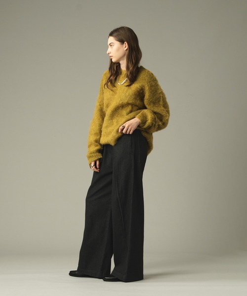 selle glant（セレグランテ）の「2TUCK WIDE DENIM PANTS/ 2タックワイドデニムパンツ（デニムパンツ・メンズ・ブラック/ブルー・LARGE/MEDIUM/SMALL）」の8枚目の写真