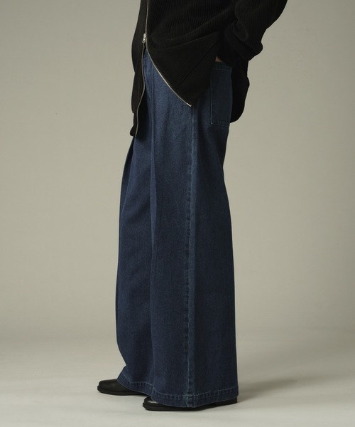 selle glant（セレグランテ）の「2TUCK WIDE DENIM PANTS/ 2タックワイドデニムパンツ（デニムパンツ・メンズ・ブラック/ブルー・LARGE/MEDIUM/SMALL）」の13枚目の写真