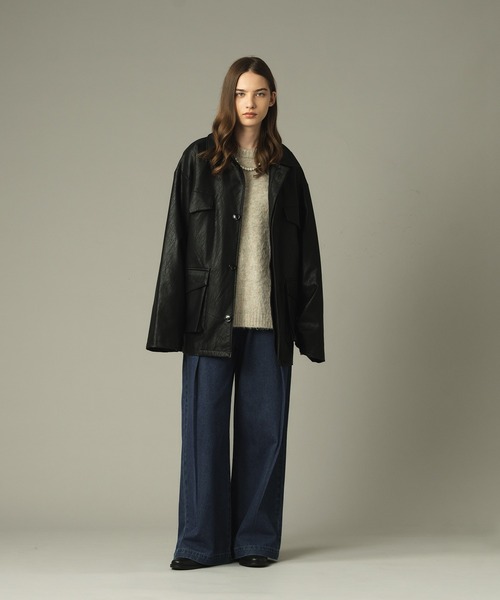 selle glant（セレグランテ）の「2TUCK WIDE DENIM PANTS/ 2タックワイドデニムパンツ（デニムパンツ・メンズ・ブラック/ブルー・LARGE/MEDIUM/SMALL）」の19枚目の写真