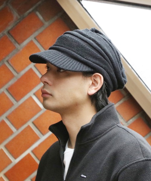８(eight)（エイト）の「バイザーニット（ニットキャップ/ビーニー・メンズ・ブラック×グレー/ブラウン系その他/ブラック・FREE）」の2枚目の写真