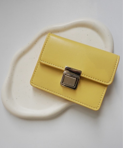 Port（ポート）の「プッシュ ロック スクエア ミニ ウォレット / コンパクト カードケース #_（カードケース・レディース・グリーン/イエロー/パープル/ライトブルー/ホワイト/ブラック・FREE）」の6枚目の写真