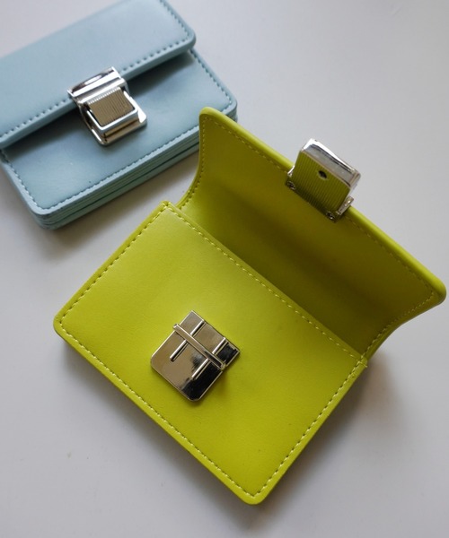 Port（ポート）の「プッシュ ロック スクエア ミニ ウォレット / コンパクト カードケース #_（カードケース・レディース・グリーン/イエロー/パープル/ライトブルー/ホワイト/ブラック・FREE）」の3枚目の写真