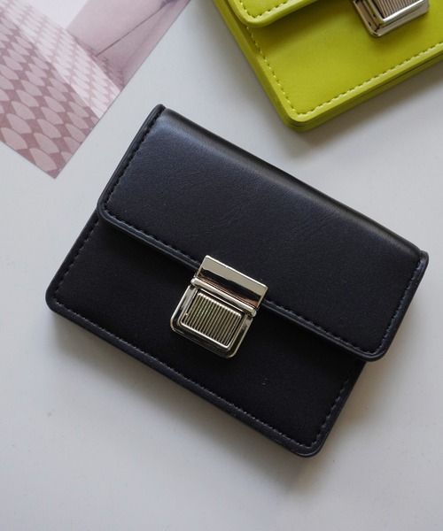 Port（ポート）の「プッシュ ロック スクエア ミニ ウォレット / コンパクト カードケース #_（カードケース・レディース・グリーン/イエロー/パープル/ライトブルー/ホワイト/ブラック・FREE）」の8枚目の写真