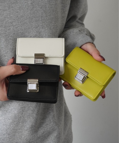 Port（ポート）の「プッシュ ロック スクエア ミニ ウォレット / コンパクト カードケース #_（カードケース・レディース・グリーン/イエロー/パープル/ライトブルー/ホワイト/ブラック・FREE）」の19枚目の写真