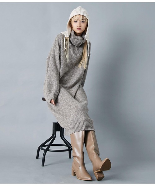 Settimissimo（セッティミッシモ）の「ニットフライトキャップ フライトビーニー（ニットキャップ/ビーニー・レディース・アイボリー/グレー/ブラック・FREE）」の7枚目の写真