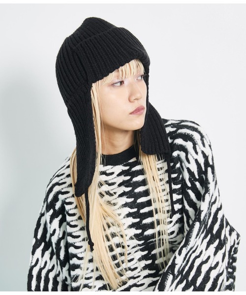 Settimissimo（セッティミッシモ）の「ニットフライトキャップ フライトビーニー（ニットキャップ/ビーニー・レディース・アイボリー/グレー/ブラック・FREE）」の10枚目の写真