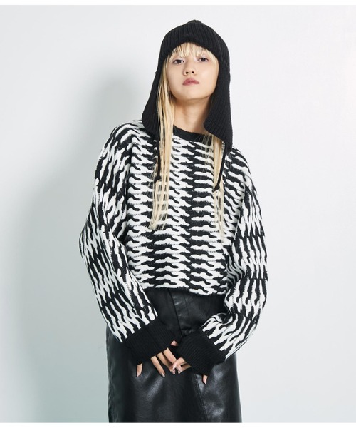 Settimissimo（セッティミッシモ）の「ニットフライトキャップ フライトビーニー（ニットキャップ/ビーニー・レディース・アイボリー/グレー/ブラック・FREE）」の13枚目の写真