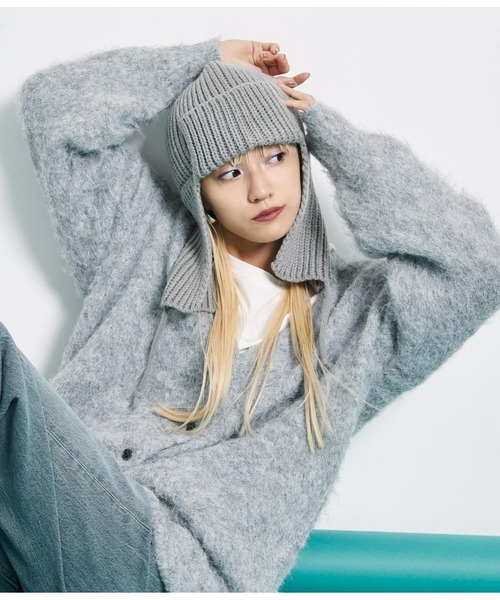 Settimissimo（セッティミッシモ）の「ニットフライトキャップ フライトビーニー（ニットキャップ/ビーニー・レディース・アイボリー/グレー/ブラック・FREE）」の17枚目の写真