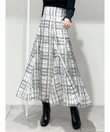MERCURYDUO | 【WEB限定サイズあり】カラーチェックボリュームフレアスカート(スカート)