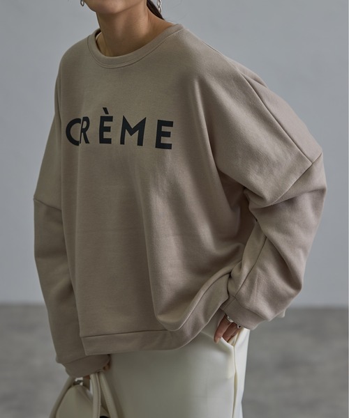each(イーチ)の「CREMEロゴミニ裏起毛トレーナー(スウェット・レディース・ブラック/チャコールグレー/ライトベージュ・FREE)」の3枚目の写真