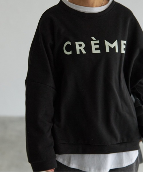 each(イーチ)の「CREMEロゴミニ裏起毛トレーナー(スウェット・レディース・ブラック/チャコールグレー/ライトベージュ・FREE)」の8枚目の写真