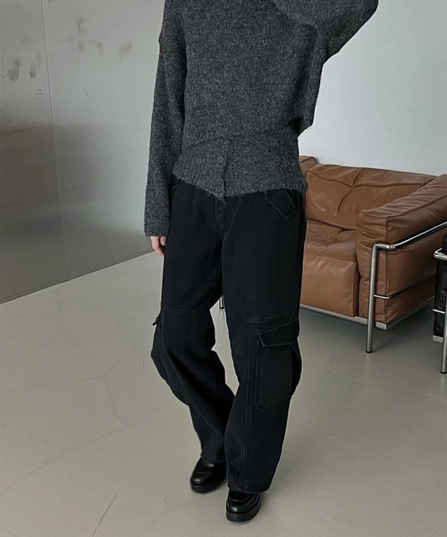 LYEON(リヨン)の「モヘアライクニットセットアップ/フロントボタンビスチェセットニット(ニット/セーター・レディース・オフホワイト/ブラック/ブラウン/チャコールグレー・FREE)」の9枚目の写真