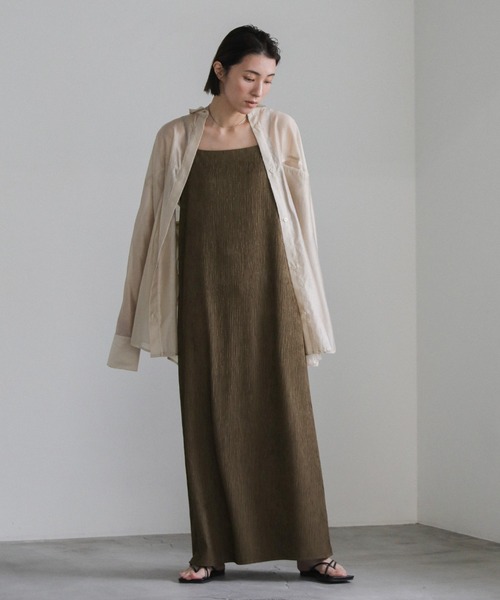 select MOCA（セレクトモカ）の「【サイズ展開あり】楊柳ポンチキャミワンピース（ワンピース・レディース・アイボリー/カーキ/グレー・MEDIUM/LARGE）」の19枚目の写真