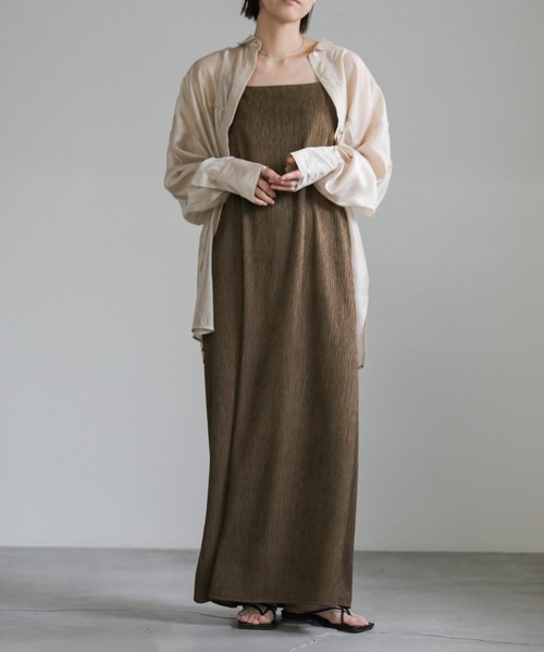 select MOCA（セレクトモカ）の「【サイズ展開あり】楊柳ポンチキャミワンピース（ワンピース・レディース・アイボリー/カーキ/グレー・MEDIUM/LARGE）」の20枚目の写真