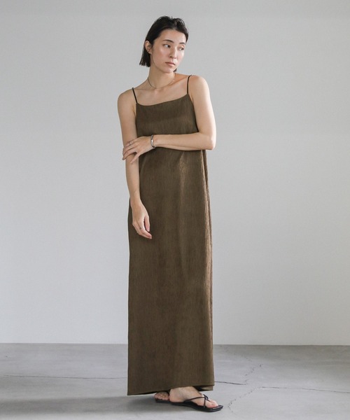 select MOCA（セレクトモカ）の「【サイズ展開あり】楊柳ポンチキャミワンピース（ワンピース・レディース・アイボリー/カーキ/グレー・MEDIUM/LARGE）」の12枚目の写真