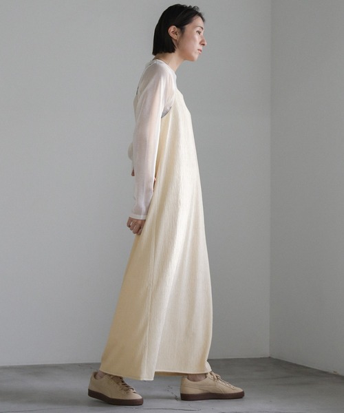 select MOCA（セレクトモカ）の「【サイズ展開あり】楊柳ポンチキャミワンピース（ワンピース・レディース・アイボリー/カーキ/グレー・MEDIUM/LARGE）」の13枚目の写真