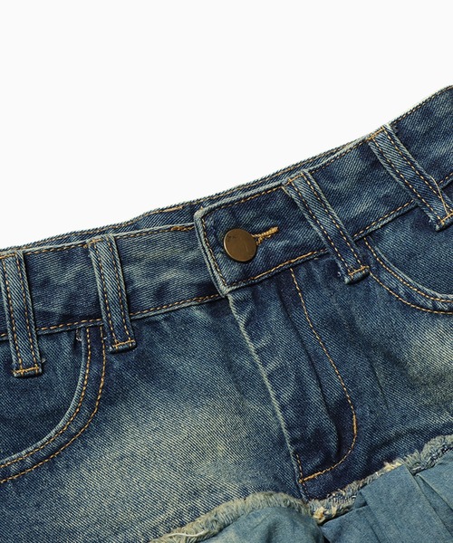 Chick(チック)の「▲VINTAGE FRILL DENIM SKIRT / ビンテージフリルデニムミニスカート(デニムスカート・レディース・ブルー・S/M)」の7枚目の写真