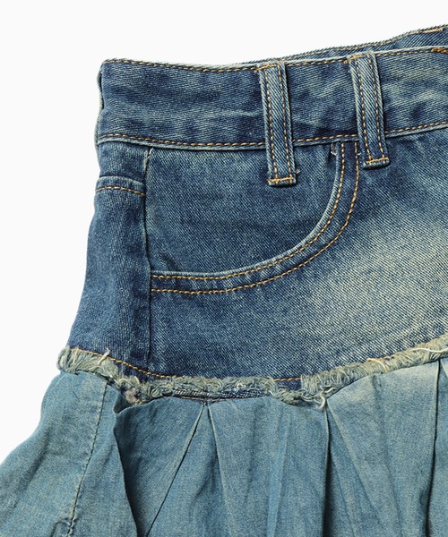 Chick(チック)の「▲VINTAGE FRILL DENIM SKIRT / ビンテージフリルデニムミニスカート(デニムスカート・レディース・ブルー・S/M)」の8枚目の写真