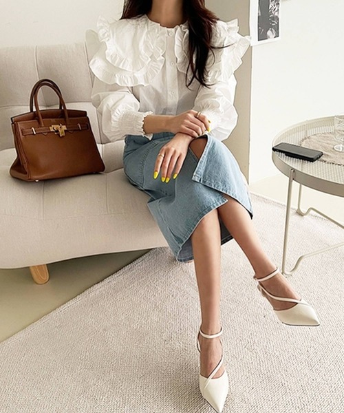 frunco（フランコ）の「【ZOZO限定】ダブルカラーブラウス（シャツ/ブラウス・レディース・ベージュ/ブルー/ホワイト・FREE）」の20枚目の写真